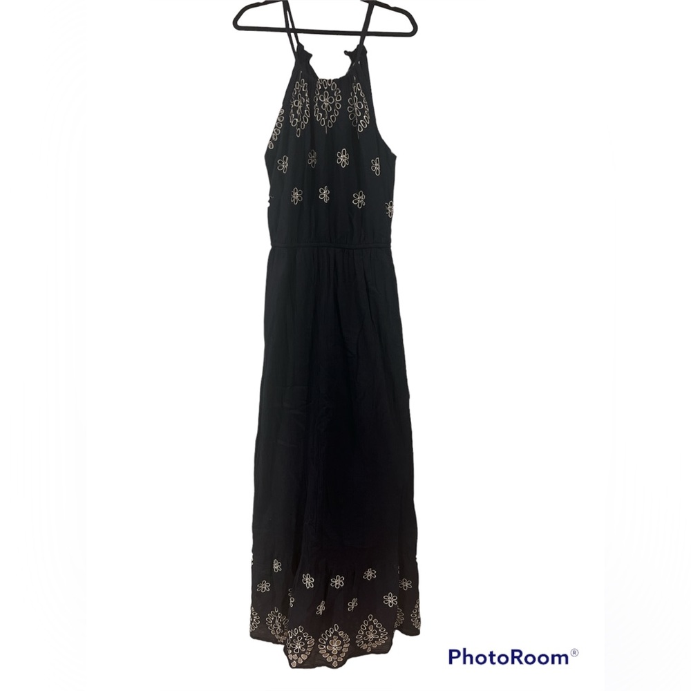 Old Navy Linen Maxi Dress- halter- Navy Blue- very gently used